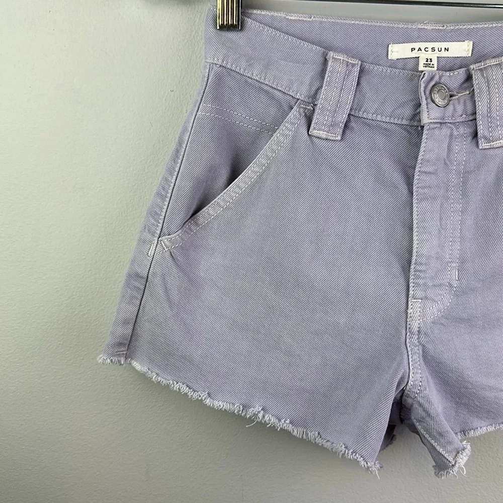 PacSun Eco Lavendar High Waisted Carpenter Shorts Size 23 Recycled Cotton Spring